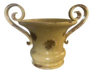 Vintage-Style Italian Glazed Ceramic Trophy Urn