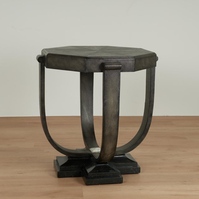 Pair of Vintage Art Deco Style Tables in Faux Shagreen by Maitland Smith For Sale - Image 13 of 15