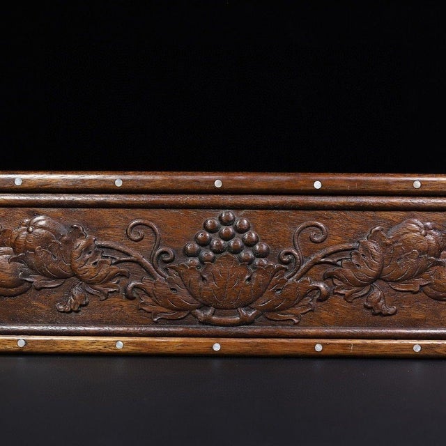 Huali Rosewood Scroll Box Inlaid With Mother-of-Pearl For Sale - Image 9 of 9