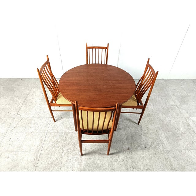 Wood Mid-Century Dining Set, Denmark, 1960s, Set of 5 For Sale - Image 7 of 11