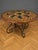 Wood Large Round Wrought Iron Table with Scagliola-Style Painted Wooden Top, 1920s For Sale - Image 7 of 7