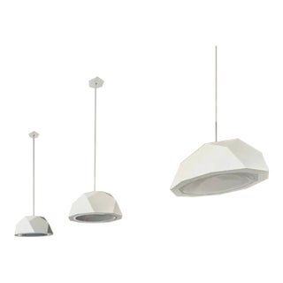 Set of 3 Fabbian Crio D81 Pendant Lights by Gio Minelli - Matte White - 22.5" For Sale