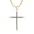 Blue Divine Sapphire Cross Gold Pendant Necklace For Sale - Image 8 of 8