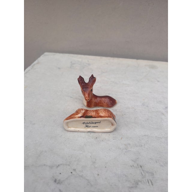 1950s Small Majolica Brown Deer Tureen Caugant, Circa 1950 For Sale - Image 5 of 6