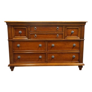 Stanley Furniture Solid Cherry Contemporary Traditional 63" Double Dresser 23213 For Sale