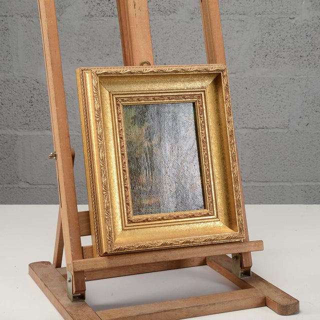 2000 - 2009 Miniature Landscape Oil Painting on Wood, 19th Century For Sale - Image 5 of 10