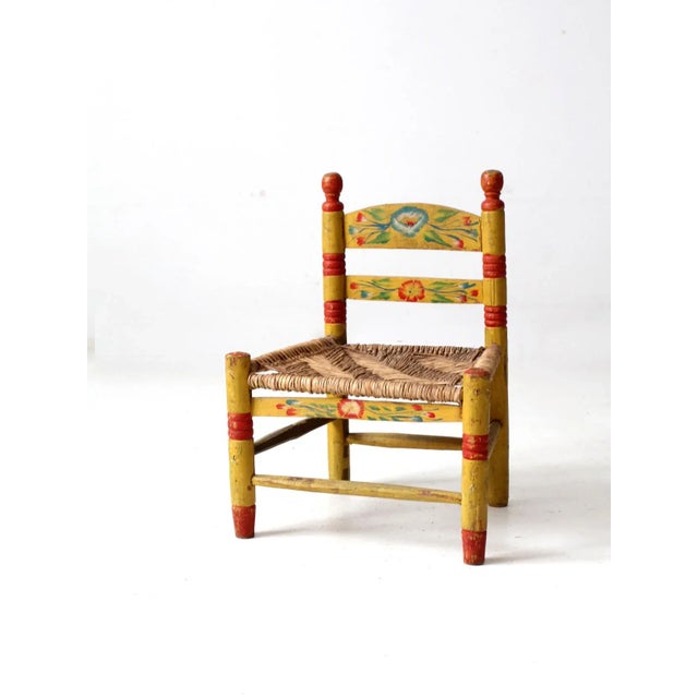Mexican Vintage Mexican Folk Art Children's Chair For Sale - Image 3 of 12