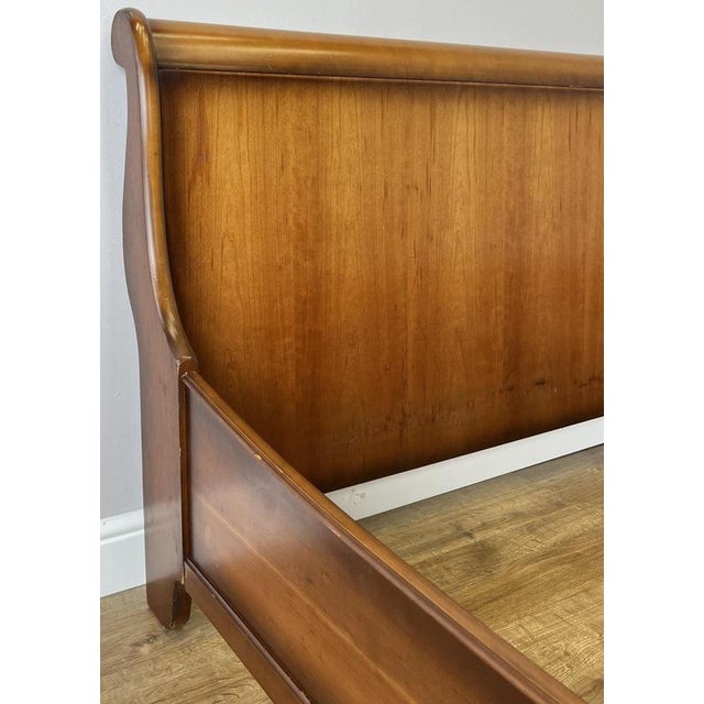 Vintage French Sleigh Double Bed Frame For Sale - Image 11 of 17
