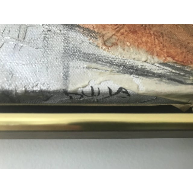 Mid 20th Century Abstract Faces Impasto Oil Painting by Moshe Katz, Framed For Sale - Image 10 of 12