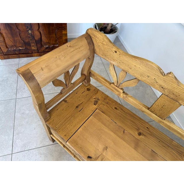 Brown Provincial Biedermeier Chest Bench For Sale - Image 8 of 16