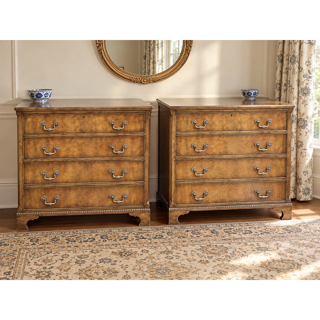 Late 20th Century Kittinger Georgian Mahogany Four-Drawer Chests - A Pair For Sale - Image 5 of 8