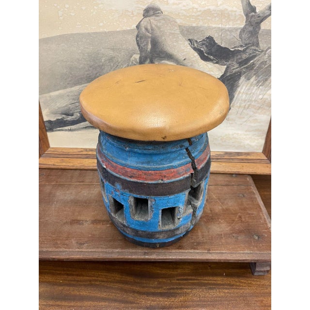 Rustic Antique Repurposed Wagon Wheel Hub Decorative Wooden Art Piece For Sale - Image 3 of 7