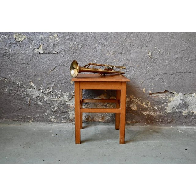 Mid-Century Modern Bohemian Wooden Stool, 1950s For Sale - Image 3 of 7