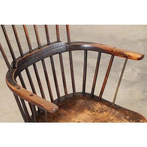 circa 1800 19thC English Yew & Fruitwood Stick Back Windsor Chair W53 x D44.5 x H91 cm Seat height 43.5 cm Weight 7Kg