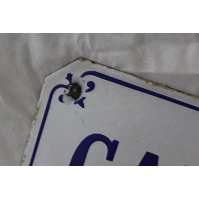Phone Box Sign in Blue and White Enamel Metal, 1970s For Sale - Image 16 of 18