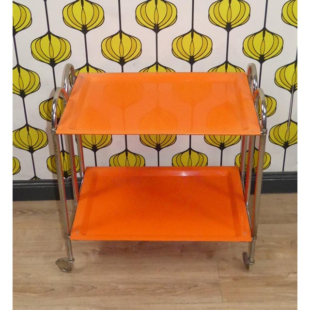 Bar Cart or Side Table in Plastic & Chrome, 1970s For Sale - Image 3 of 17