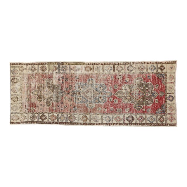 Vintage Turkish Oushak Runner - 03'08 X 09'00 For Sale
