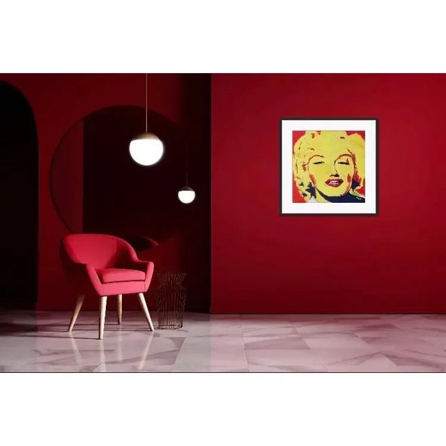 Woman, Yellow on Red Original oil painting. 24x24 oil on stretched canvas Signed Haas Unframed. Frames shown are sample only.