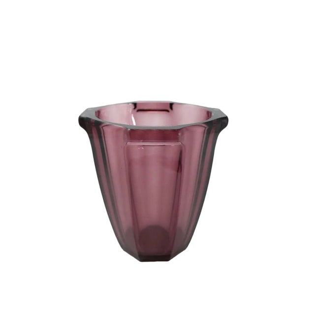 Glass Art Deco Mauve Glass Vase by Rudolf Schrötter, 1930s For Sale - Image 7 of 7
