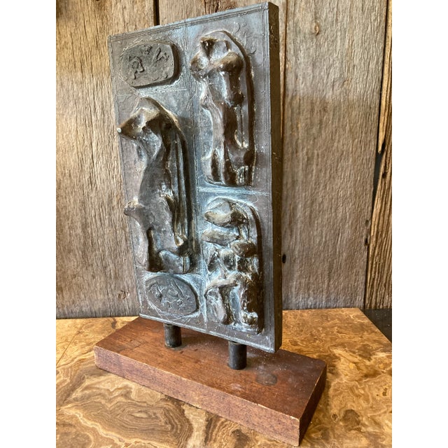 Abstract Mid 20th Century Moderne Bronze Plaque For Sale - Image 3 of 10