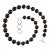 Gently Graduated Black Gemstone Necklace With Sterling Accents For Sale