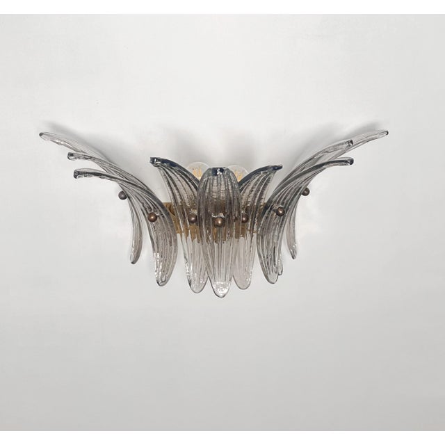 Luxury and genuine murano glass pair of applique. 100% hand made in murano. The appliques are made by 9 murano handmade...