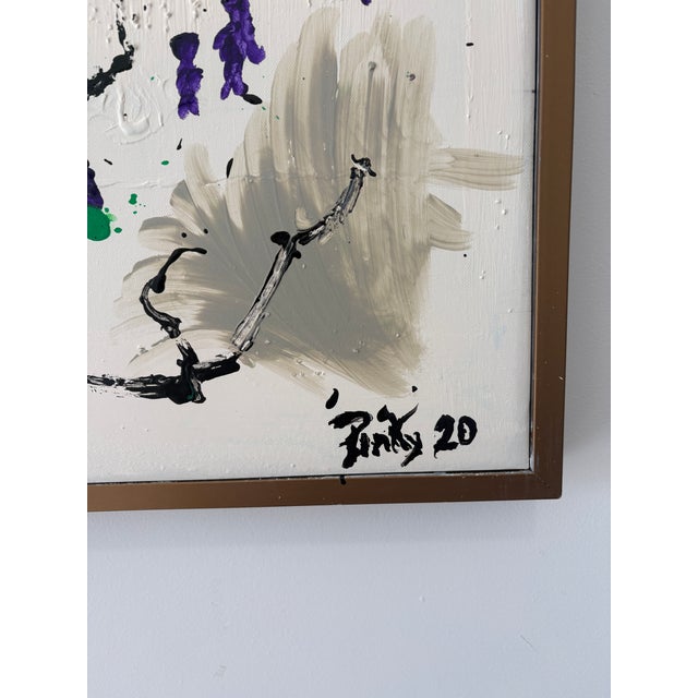 Signed Abstract Acrylic Painting For Sale - Image 11 of 12