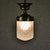 Art Nouveau Ceiling Lamp in brass and original shade in crocodile-patterned glass. Up to 250V (Europe/UK Standard).The...