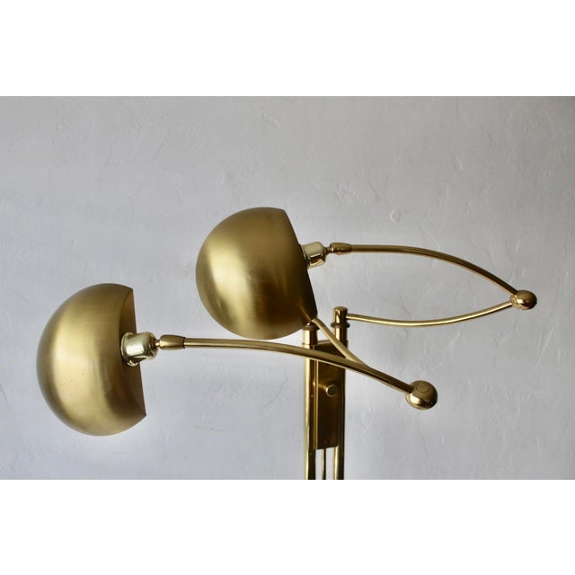 Metal 1980s Postmodern Adjustable Two Light Brass Floor Lamp by Holtkoetter Luechten For Sale - Image 7 of 17