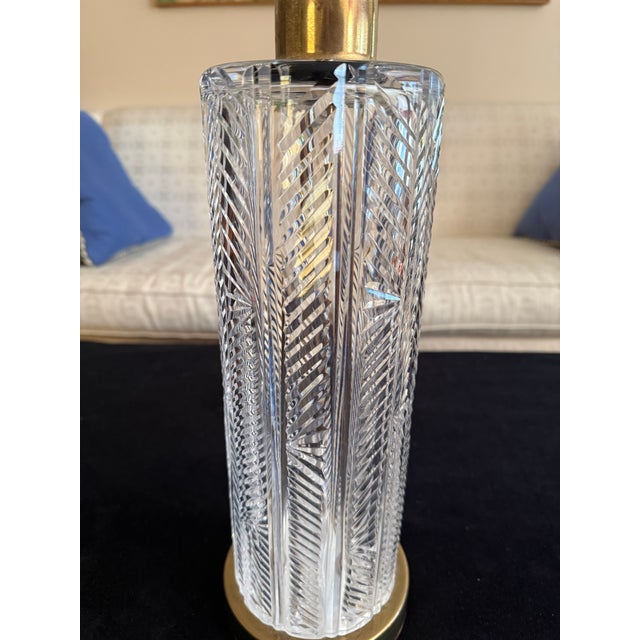 Art Deco Vintage Monumental Waterford Crystal Sheila Table Lamp For Sale - Image 3 of 5