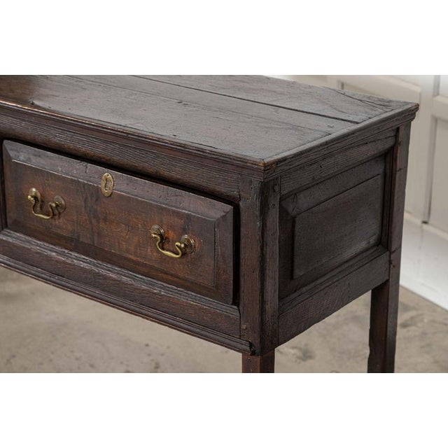 Antique English Oak Vernacular Dresser Base, 1770 For Sale - Image 12 of 15