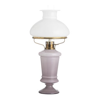 Glass and Crystal Table Lamp in Opaline Glass For Sale