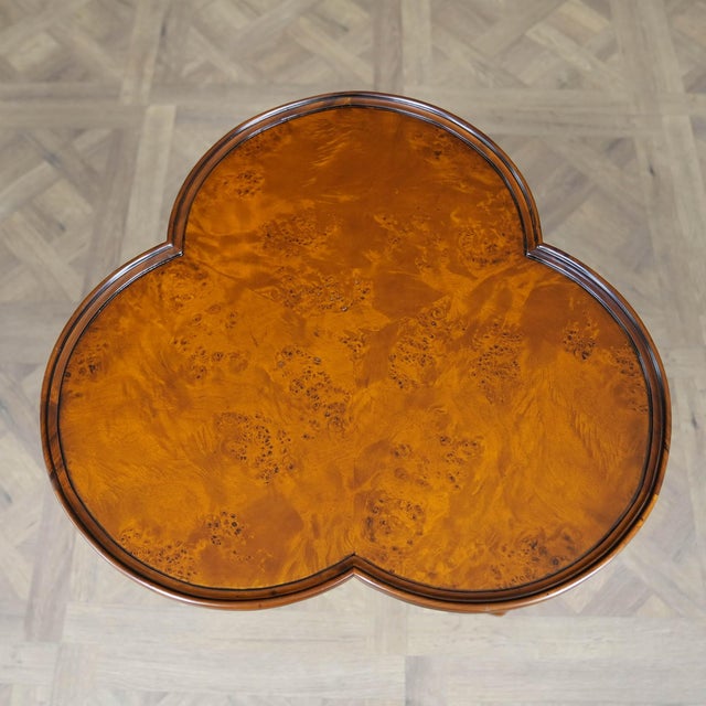 Wood Traditional Burled Clover Table For Sale - Image 7 of 12