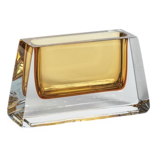Carrara Polished Amber Glass Vase, 3" For Sale