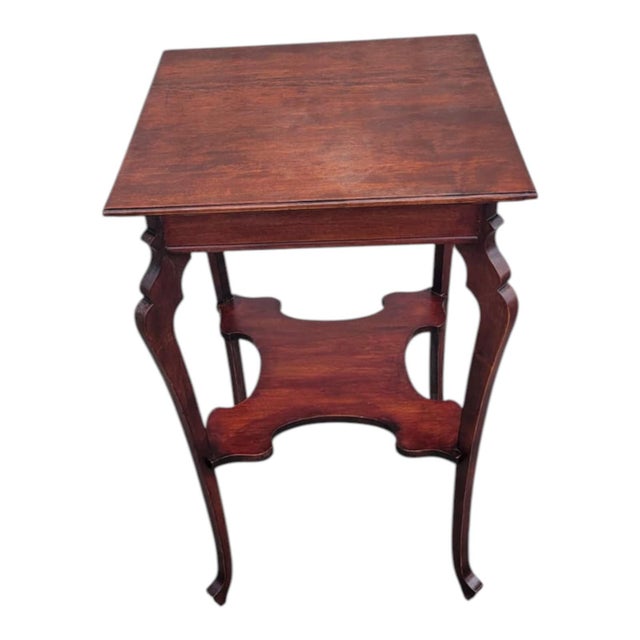 19th Century Solid Cherry Edwardian Two Tier Occasional Table For Sale - Image 12 of 15