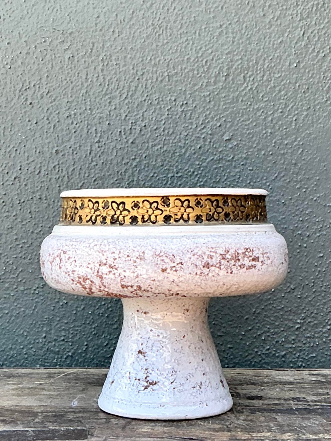 Vintage Italian Rosenthal Nutter Glazed Ceramic Bowl - Top view