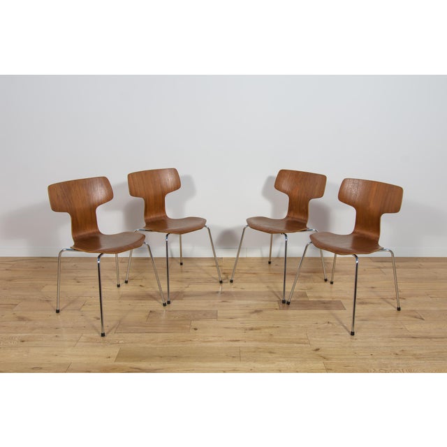 Wood Model 3103 Dining Chairs by Arne Jacobsen for Fritz Hansen, 1970s, Set of 4 For Sale - Image 7 of 18