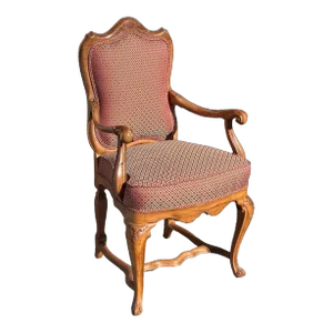 Antique Carved Italian Walnut Arm Chair