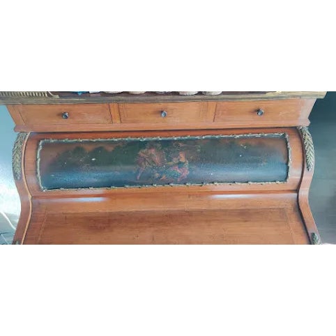 Wood Antique French Vernis Secrétaire à Cylindre De Style Napoleon Iii For Sale - Image 7 of 12