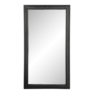 Monumental Dutch Baroque Mirror With Ebonized Ripple Carved Wood Frame