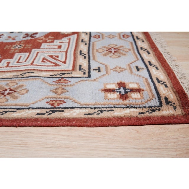 8x10 Talia Traditional Red Rust Bold Star Geometric Hand Knotted Wool Carpet Rug For Sale - Image 4 of 10