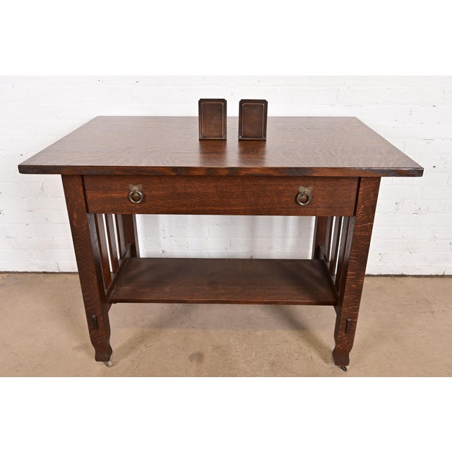 Roycroft Arts & Crafts Hammered Copper Bookends, Circa 1920s For Sale - Image 12 of 13