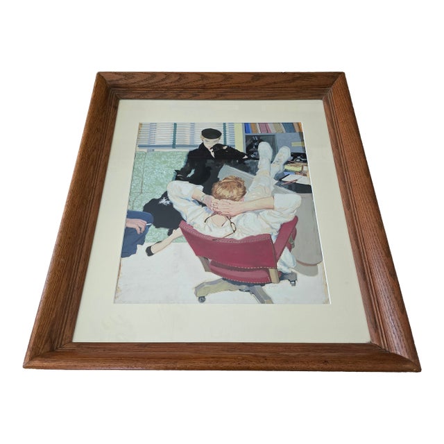 1950s Vintage w.c. Painting Mid Century Glamour Girl Client For Sale