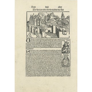 Kleine Weltchronik, Incunabula Woodcut View of Tiberias, Paper For Sale