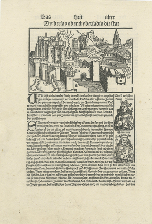 Kleine Weltchronik, Incunabula Woodcut View of Tiberias, Paper