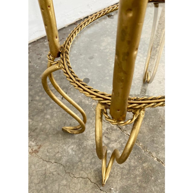 Vintage Italian Gold Gilt Rope 3 Tier Etagere Display For Sale - Image 9 of 10