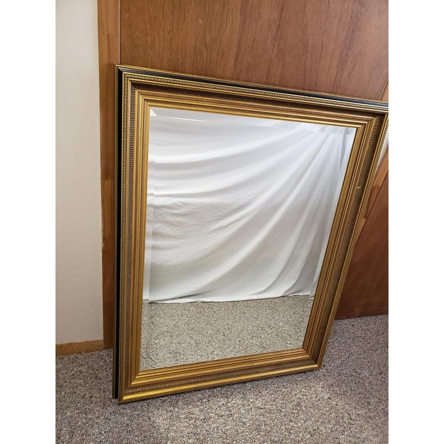 Black And Gold Wooden Framed Mirror Chairish
