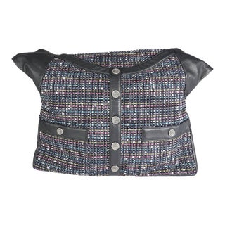 Navy Lambskin & Multicolor Tweed Girl Bag For Sale