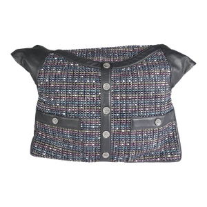 Navy Lambskin & Multicolor Tweed Girl Bag