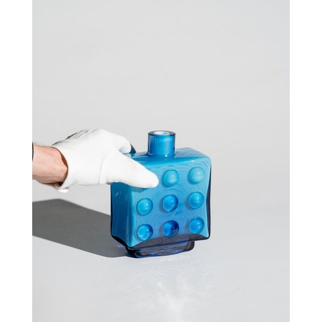 Pop Art Duo Blue Cased Glass Bubble Vases from Friedrich Kristall, Germany, 1970s, Set of 2 For Sale - Image 13 of 18